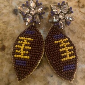 Beaded Football Earrings